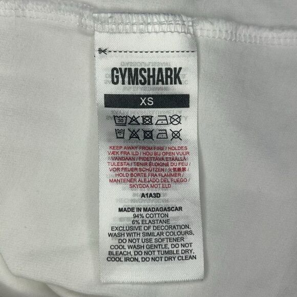 Gymshark White Short Sleeve Apollo Muscle Fit Shirt Size XS Activewear Stretch - Picture 11 of 16